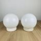 Pair of vintage opaline globe wall lights, ceiling lights