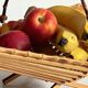 Chic folding table basket wood and bamboo vintage
