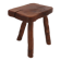 Brutalist tripod stool in wood, 1950s mountain folk art.