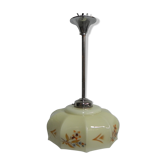Art deco hanging lamp with 10-angled shade