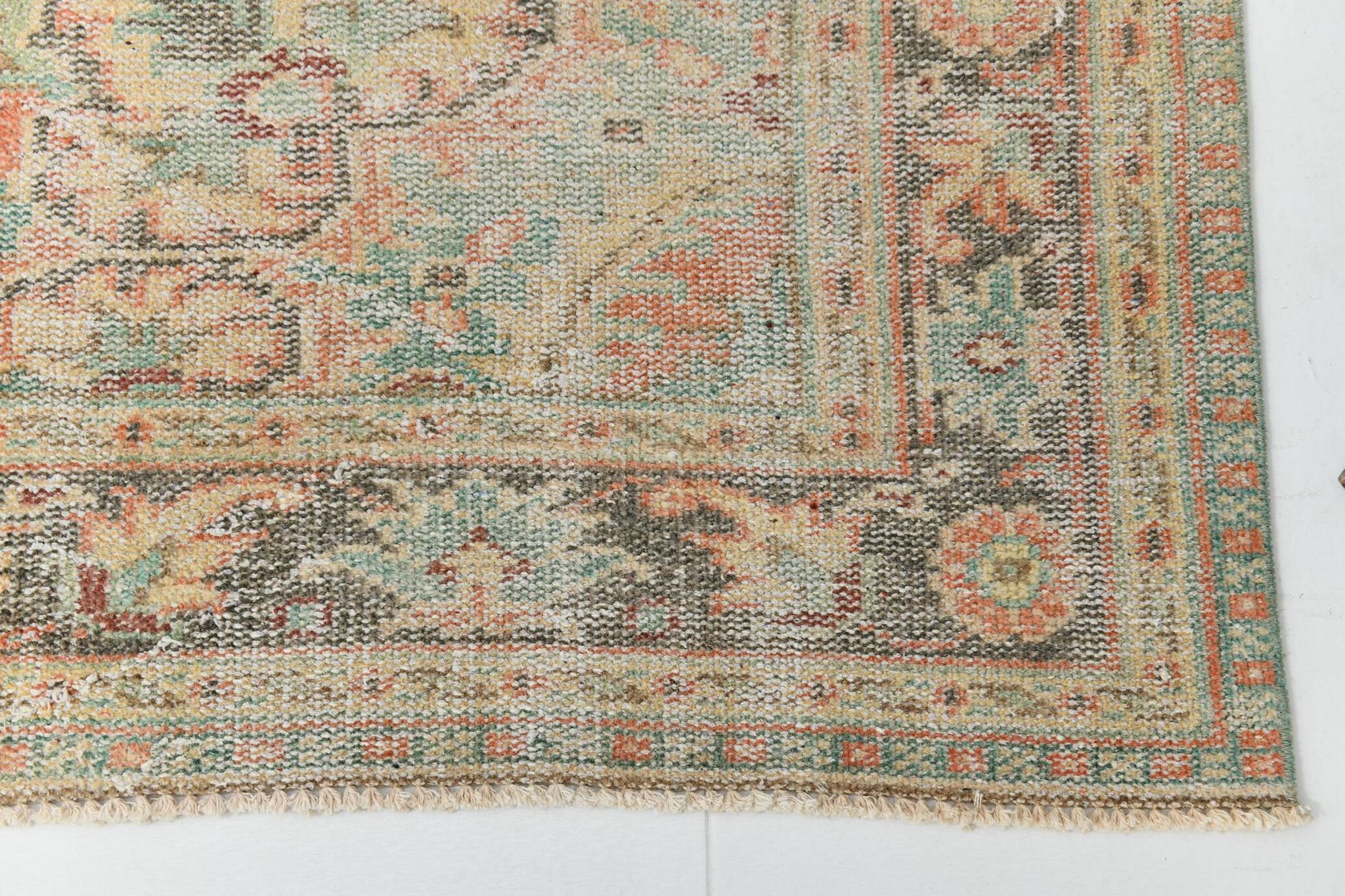 Tapis turc classique vintage saumon et beige, 185 x 291 cm