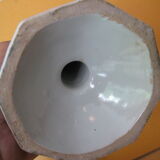 Pair of antique earthenware candlesticks with Rouen decor