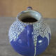 Vase signed Léon Pointu, ceramic vase with a glazed snake skin effect.