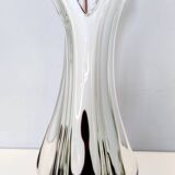 White and Purple Hand Blown Sommerso Glass Vase by Fratelli Toso, Italy