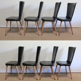 Suite of 8 baumann chairs, "essor" model – 1960s