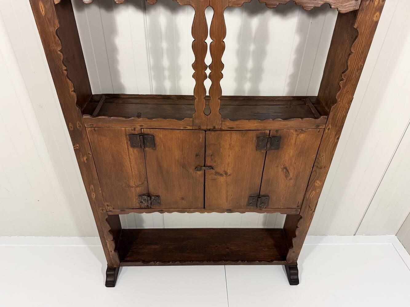 Antique rustic wall unit plate cabinet 1900