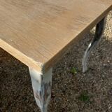 Antique square table with curved legs