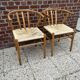 2 chaises design scandinave corde et teck