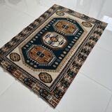Tapis Oushak moderne en laine douce fait main, tapis vintage turc,