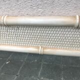 Large rattan and white bamboo mirror