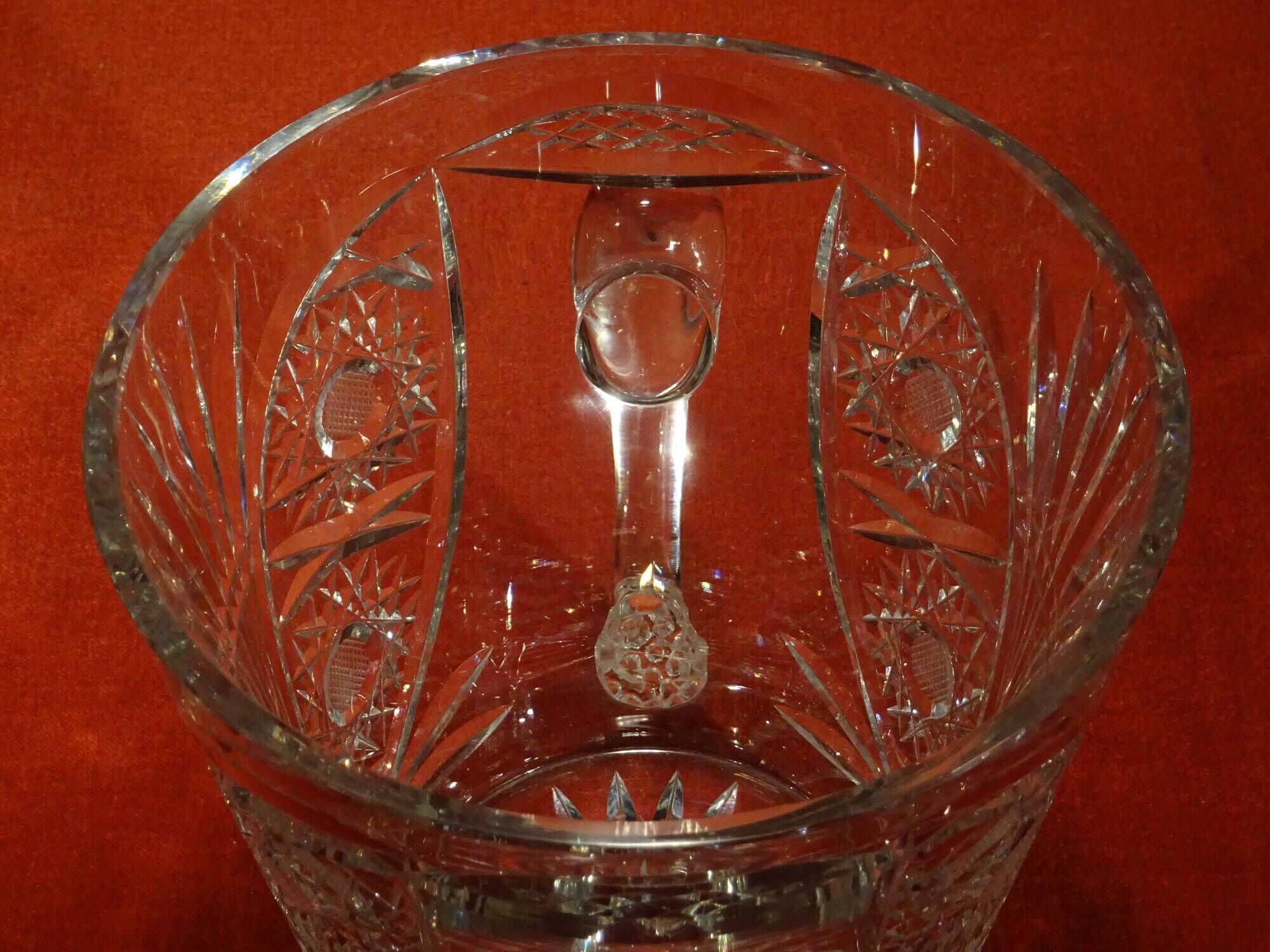 Spectacular large crystal champagne bucket cut