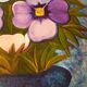 Toile fleurs bleues