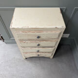 Vintage chest of drawers with a butter yellow patina (renovated)