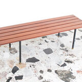 Rosewood and metal bench, Italy 1970s