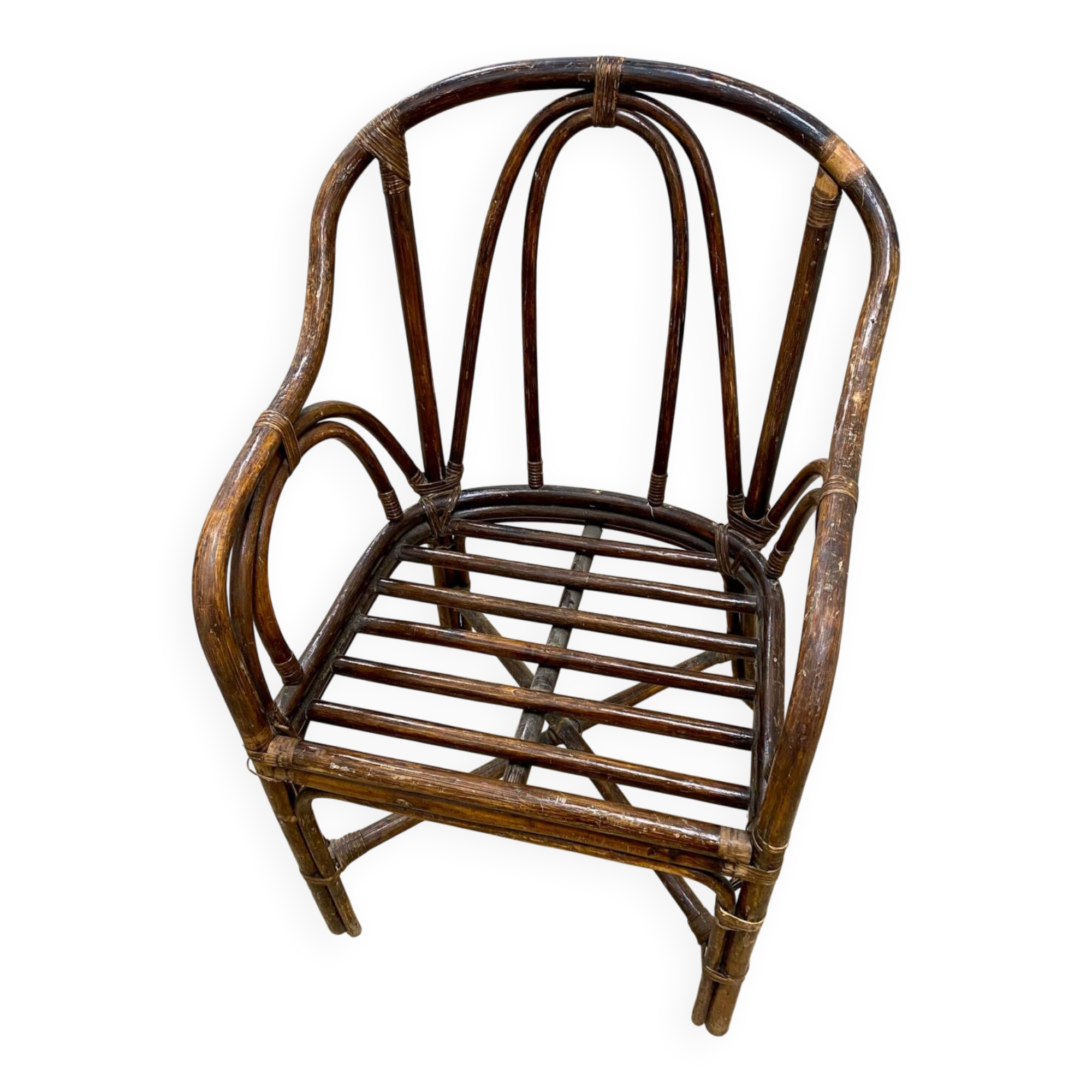 Vintage rattan armchair (1960s)