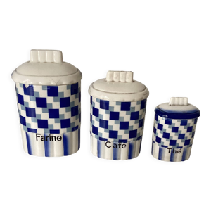 Série de 3 pots à épices, carreaux