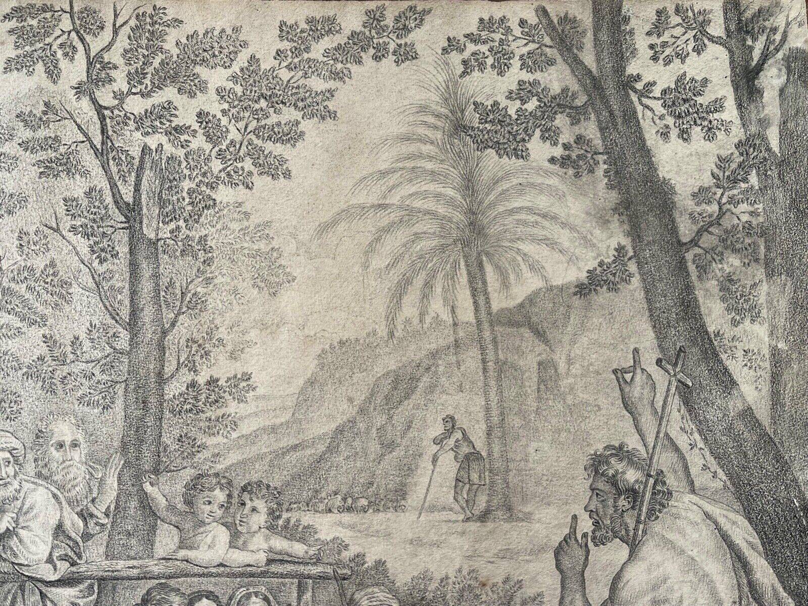 The preaching of Saint John the Baptist Rare three virgins and child golden number