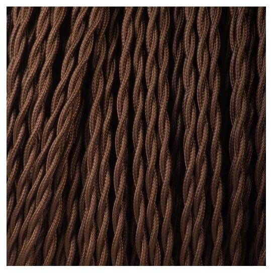 Sculpted wooden lamp, 2 m fabric cable, cotton shade.