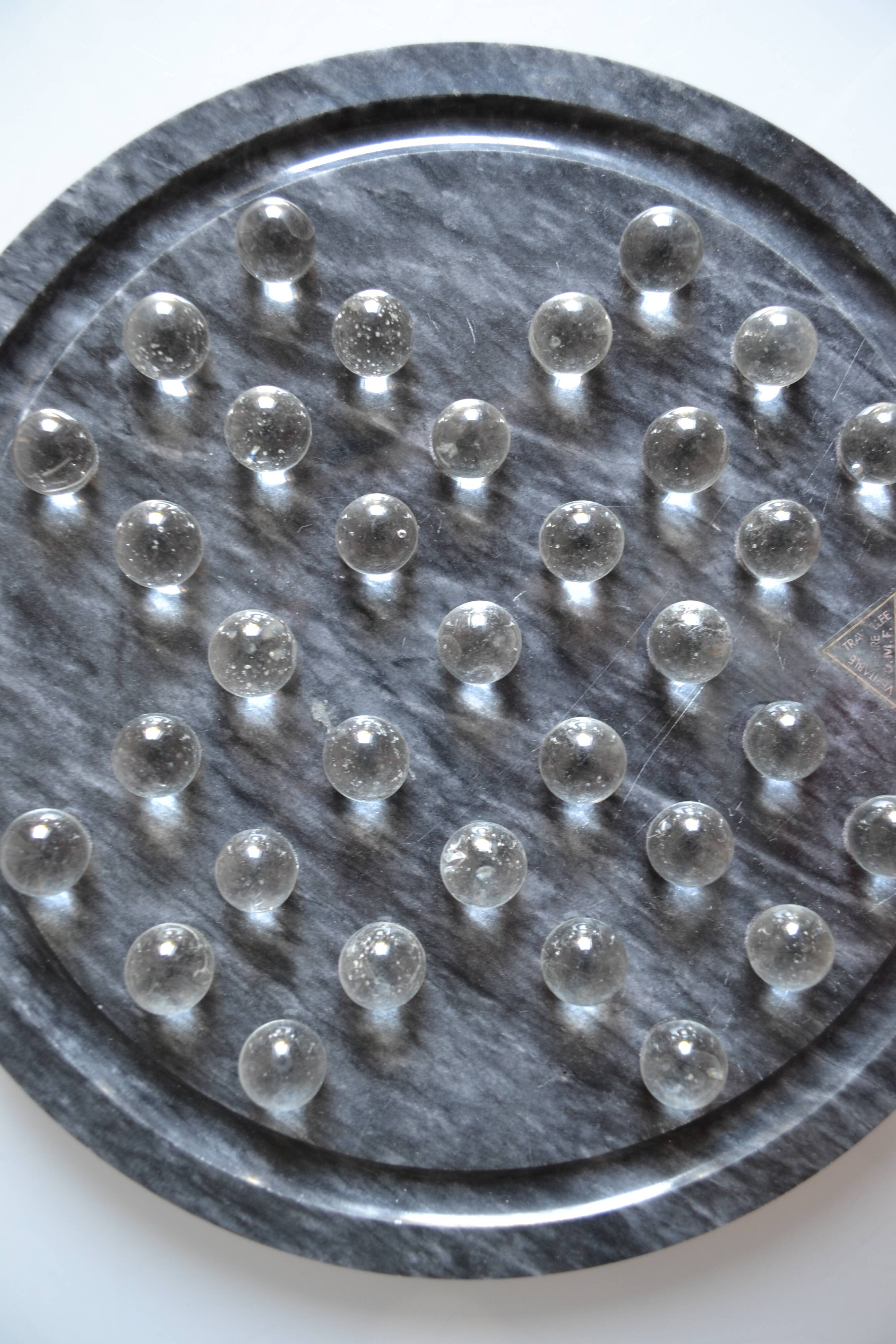 vintage marble and glass solitaire game