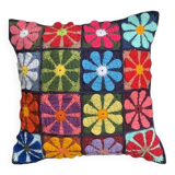 Grannys squares vintage 70 cushion