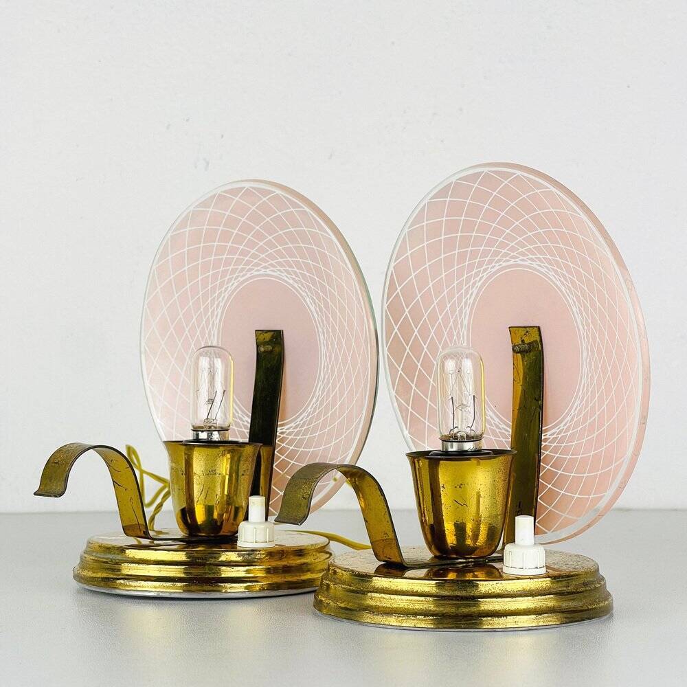 Nightside table lamps, Italy, 1950s, set of 2