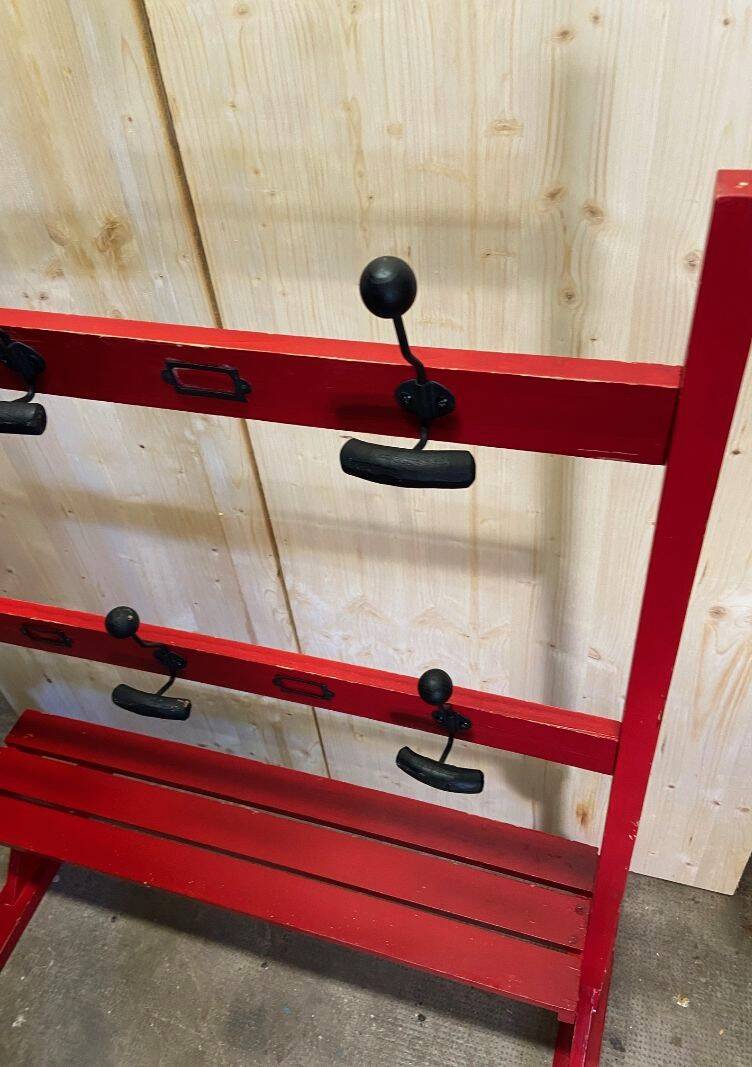 School Coat Rack Small Kindergarten Wood Vintage Style