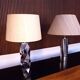 Set of 2 Brutalist Sculptural Chromed Metal Table Lamps, Italy 1960s