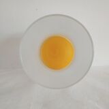 Frosted glass carafe with yellow bottom