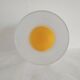 Frosted glass carafe with yellow bottom