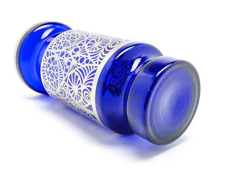 Mid-century modern vase, cobalt glass, Huta Hortensja, Poland, 1960s