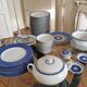 Christofle Océana Bleu dinner service, porcelain and fine gold