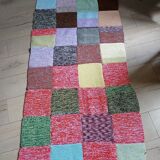 Plaid patchwork hand-knitted