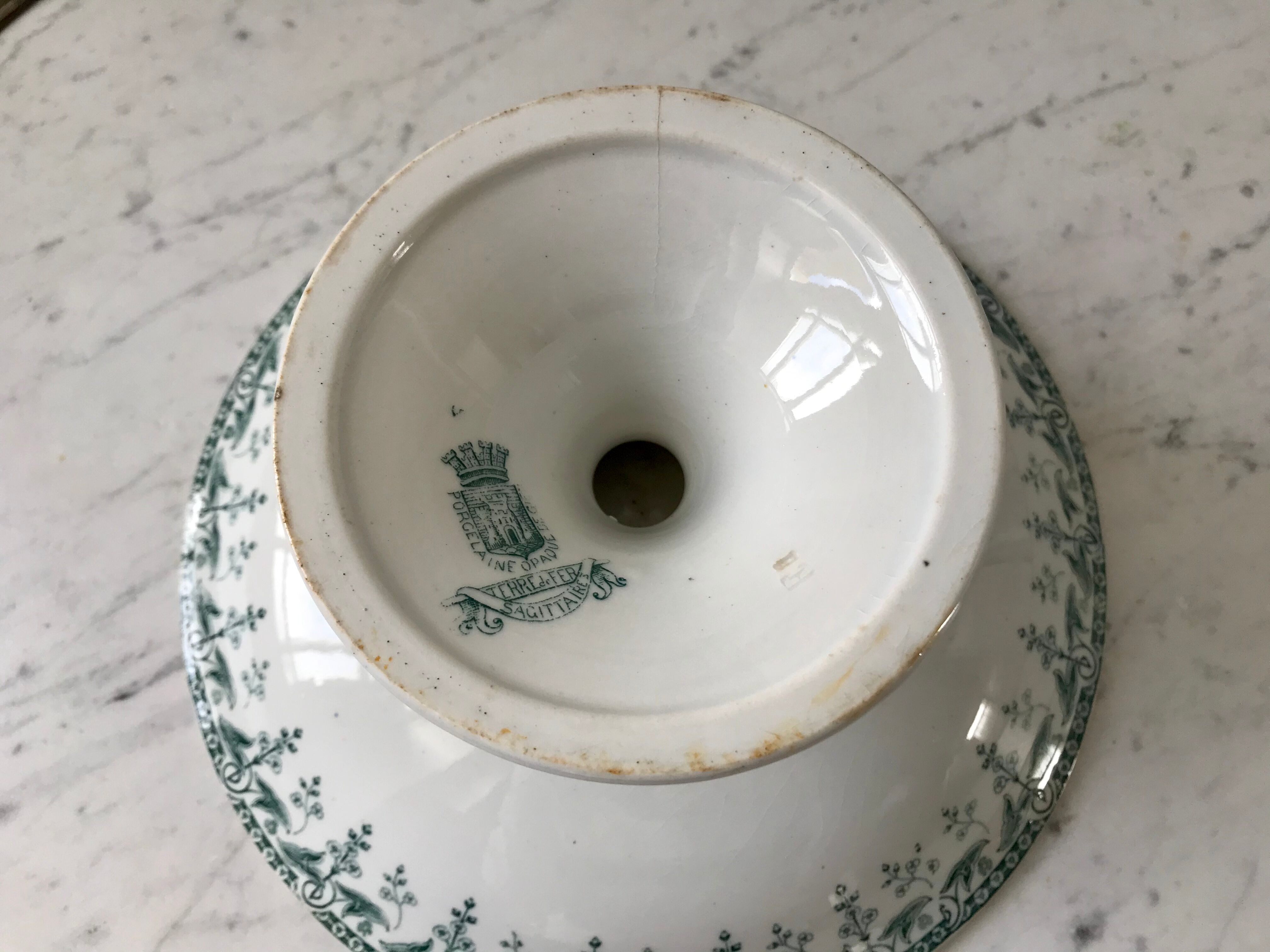 Compotier / servant Iron Earth model "Sagittarius" late nineteenth century