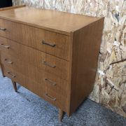 Old chest of drawers 4 drawers light wood compass feet 70s vintage