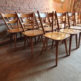Set of 14 Scandinavian bistro chairs year 60