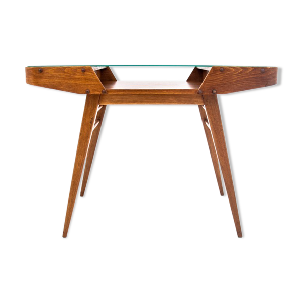 Table basse, design tchèque, années 1960 Après rénovation