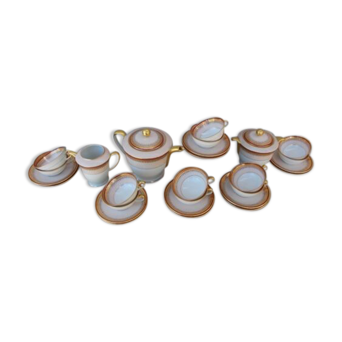 Tea tea porcelain coffee Limoges Ahrenfeldt gilding
