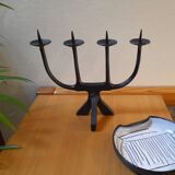 Brutalist wrought iron candlestick, 1960s