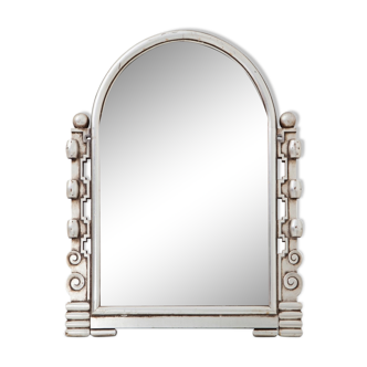 Art deco mirror in silver gilded wood 1930 68x88cm