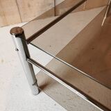 Glass and chrome metal table
