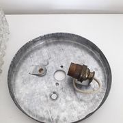 Vintage ceiling lamp / wall lamp - Molded glass - square - 1960 #2