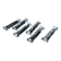 Set of 6 designer knife rests in twisted molded glass - vintage tableware