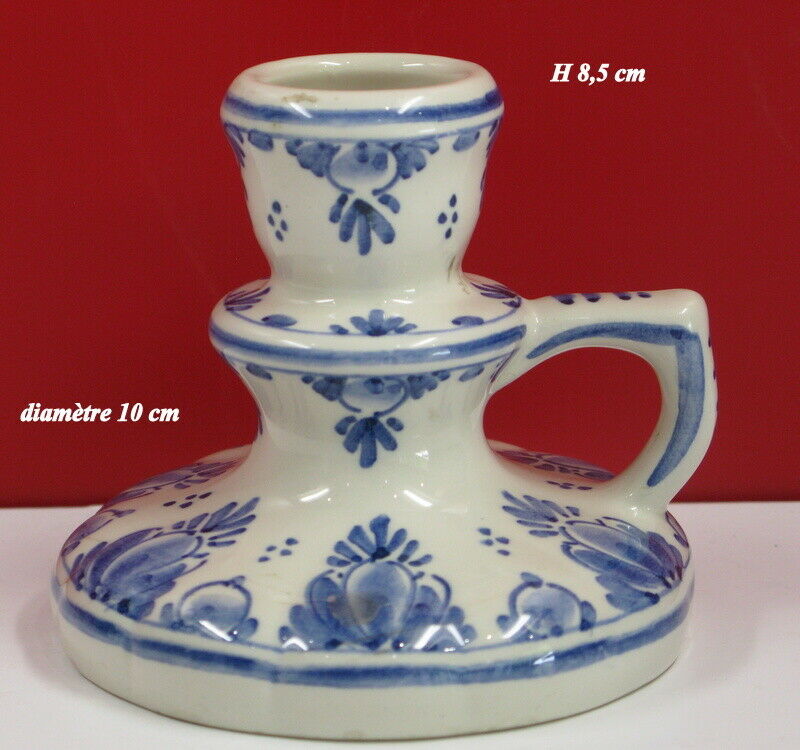 Delft earthenware candlestick