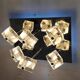 Plafonnier 70/80's inox 6 cubes en verre