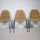 Set of 3 Basket Chairs by Franco Legler, Wicker and Metal, 1960s
