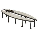 Thomas Serruys steel and stone brutalist coffee table, Belgium, 2019