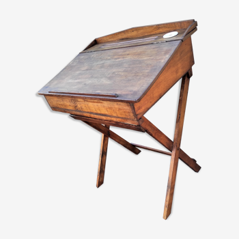 Old Desk, Foldable School Table with its porcelain inkwell