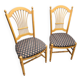 2 x rustic French country cottage side / dining chairs