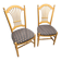 2 x rustic French country cottage side / dining chairs