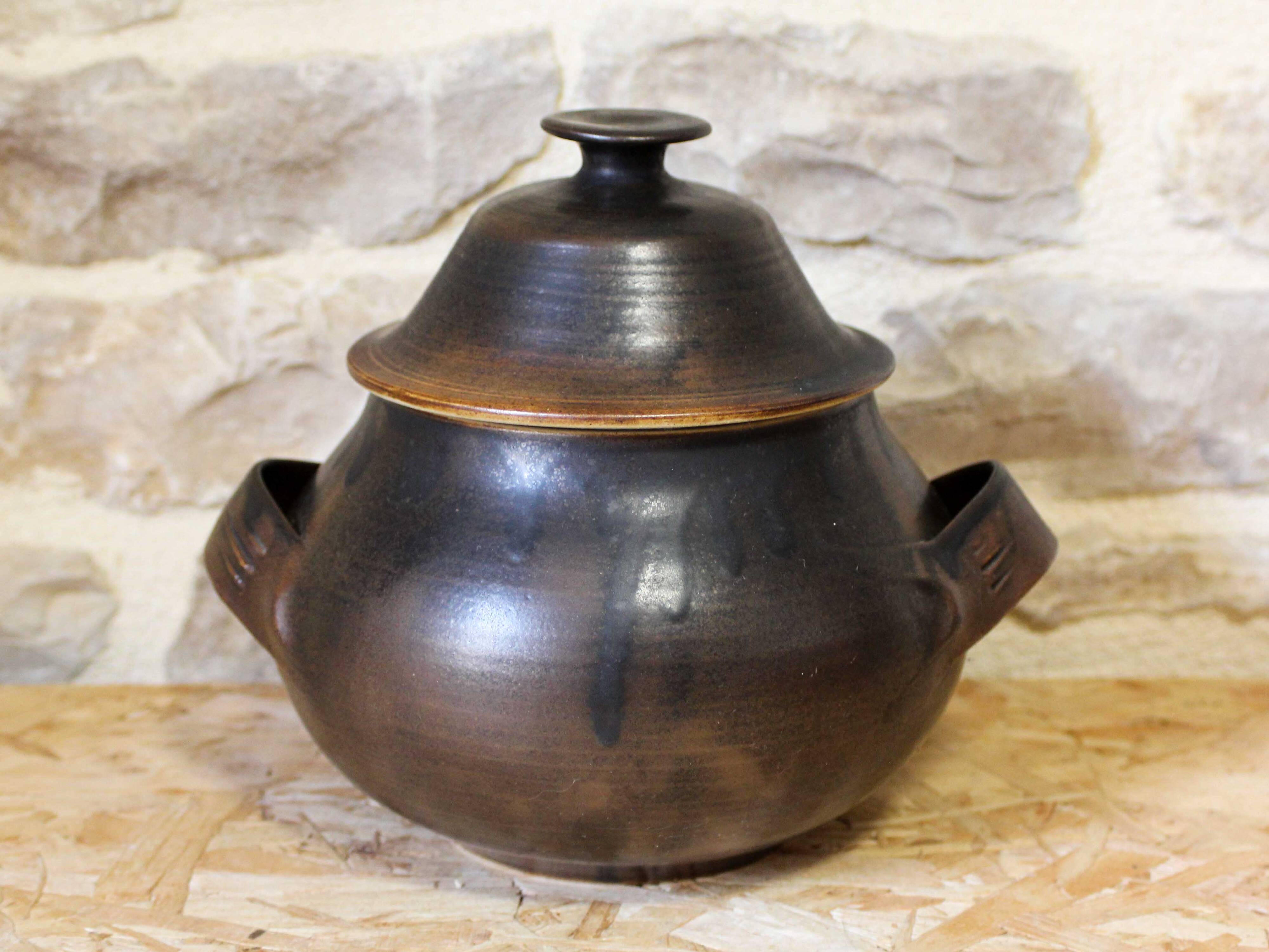 Ceramic covered pot Jean Cacheleux - Puisaye
